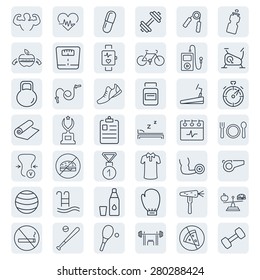 Health and Fitness vector icons.