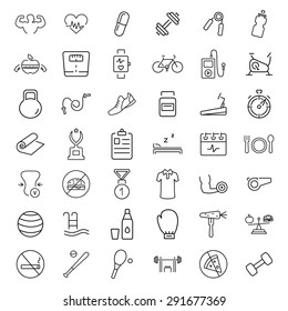 Health and Fitness vector icons.