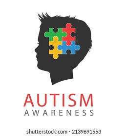 health flat design autism logo template vector