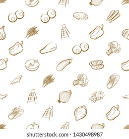 Health food. Background for printing, design, web. Usable as icons. Seamless. Binary color.