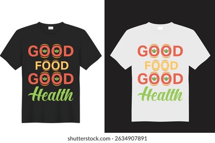 health and food A blank cotton t-shirt template presents a design concept for casual wear apparel