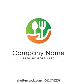 health food circle logo template