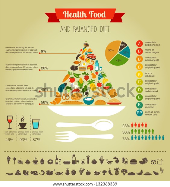 Health Food Infographic Text Latin Stock Vector (Royalty Free) 132368339