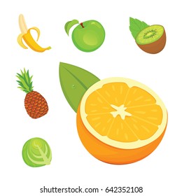 Health food isolated flat illustrations