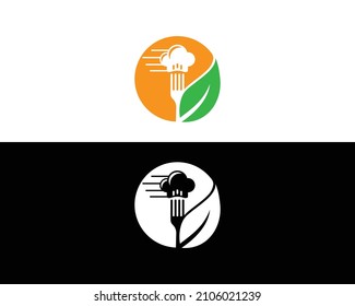 Health Food and Restaurant Logo Design Icon Vector Symbol Template.