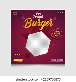 Health and food social media post and web banner template