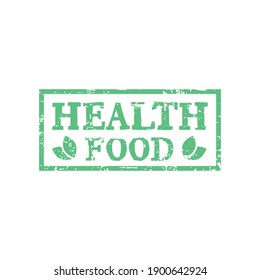Health food square stamp vector