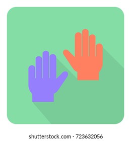 health gloves icon vector. health gloves long shadow style design