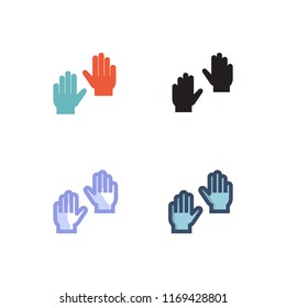 health gloves icons vector. icons with four different styles