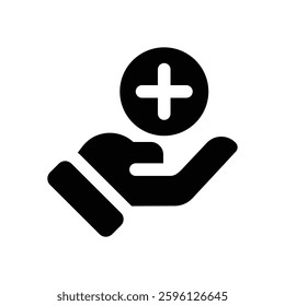 health glyph icon. Strong and solid vector icon for websites, mobile interfaces, presentations, and visual branding. High quality and easy to edit.