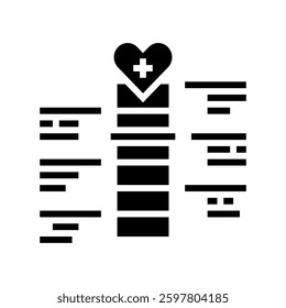 health goal progress bar tech glyph icon vector. health goal progress bar tech sign. isolated symbol illustration