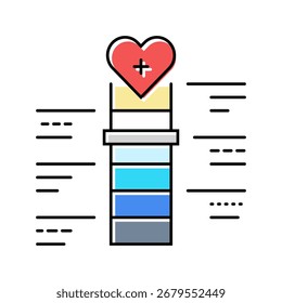 health goal progress bar tech color icon vector. health goal progress bar tech sign. isolated symbol illustration