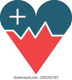 Health Graph Vector Glyph Two Color Icon For Personal And Commercial Use.
