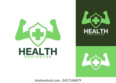 Health Guard Healthy Shield Protection Logo Design