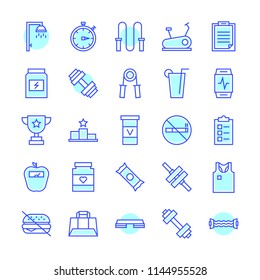 Health and Gym icons in for any purposes. Perfect for website mobile app presentation and any other projects. Suitable for any user interface and user experience.