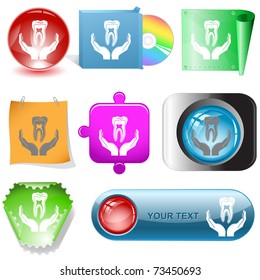 health in hands. Vector internet buttons.