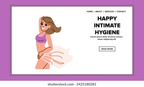 health happy intimate hygiene vector. period menstrual, feminine menstruation, cycle ovary health happy intimate hygiene web flat cartoon illustration