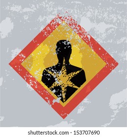Health hazard grunge sign. 