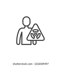 Health hazard line icon. linear style sign for mobile concept and web design. Radiation exposure outline vector icon. Symbol, logo illustration. Vector graphics