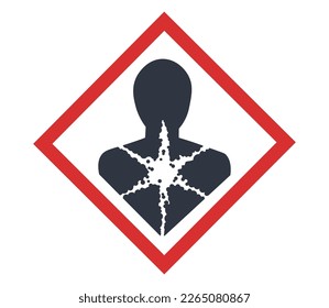 Health hazard pictogram. Concept of packaging and regulations.
