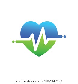 health heart technology logo concept