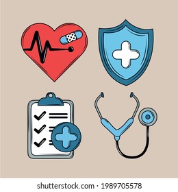 health heartbeat shield stethoscope and report
