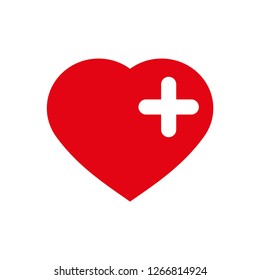 health hearth icon vector, on white background editable eps10