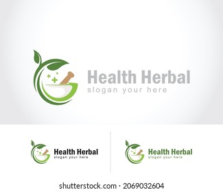 health herbal logo creative nature herbal plus design concept clinic beauty