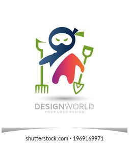 Health and Herbs vector logo design template.
