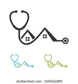 Health Home Logo Designs Concept, Medical Place Logo Template, Medical Property, Property Doctor Logo Vector Icon Illustration