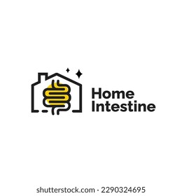health home logo icon vector illustration with intestine as symbol