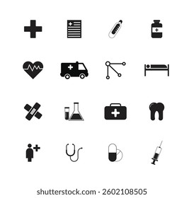 Health and Hospital Icons Vector Design