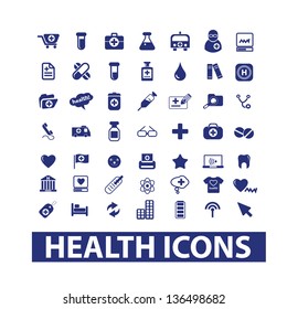 health, hospital, medical & doctor icons, signs set, vector