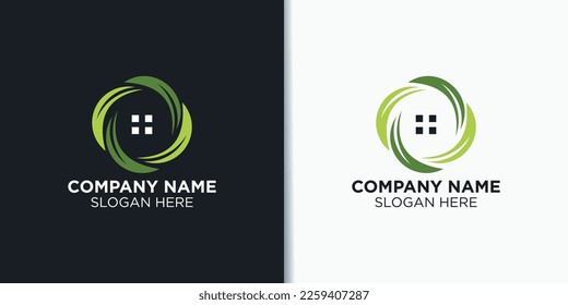 health house logo vector, nature logo inspiration