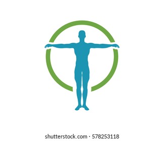 Health Human anatomy of man  logo icon vector illustration