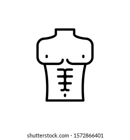 Health Human Bod Six Pack Stomach Icon Line Vector