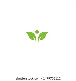 health human leaf logo vector