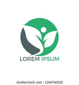 Health human vector logo design. Green life logo sign. Abstract nature logo icon vector design. Healthy eco food, ecology, spa, business, diet , yoga, Environment day vector logo.