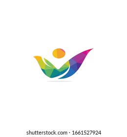 Health human vector logo design. Green life logo sign. Abstract nature logo icon vector design. 