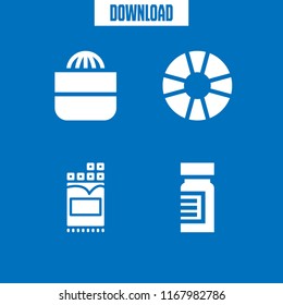 health icon. 4 health vector set. medicine, squeezer, life preserver and chocolate icons for web and design about health theme