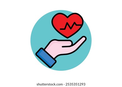 Health icon. colored outline icon style. icon related to medical. health elements vector illustration