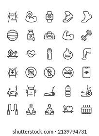 Health Icon Set 30 isolated on white background