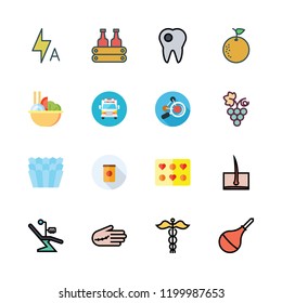health icon set. vector set about edema, flash, hair and molded icons set.