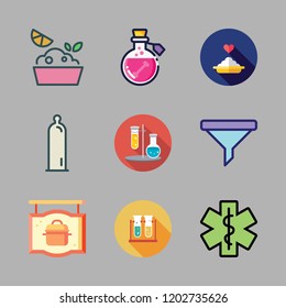 health icon set. vector set about hospital, test tubes, filter and porridge icons set.
