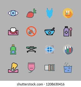 health icon set. vector set about lens, stretcher, hand wash and underwear icons set.