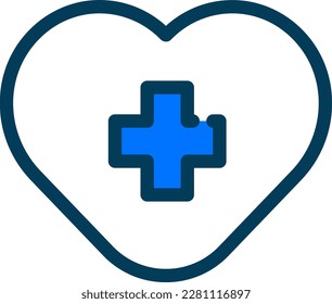 The health icon symbolizing overall well-being and good health. The icon is commonly used to indicate the presence of healthcare services or to promote healthy lifestyle choices