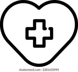 The health icon symbolizing overall well-being and good health. The icon is commonly used to indicate the presence of healthcare services or to promote healthy lifestyle choices