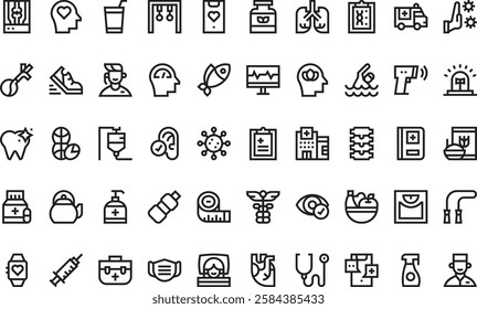 Health icons High-Quality Vector Icons Collection with Editable Stroke. Ideal for Professional and Creative Projects.