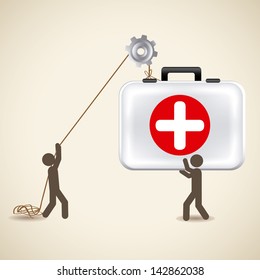 health icons over beige background vector illustration