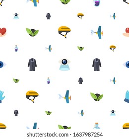 health icons pattern seamless. Included editable flat Helmet, Vision, mana potion, vegetarian, coat, Aeromodeling, vision, Garden gloves icons. health icons for web and mobile.
